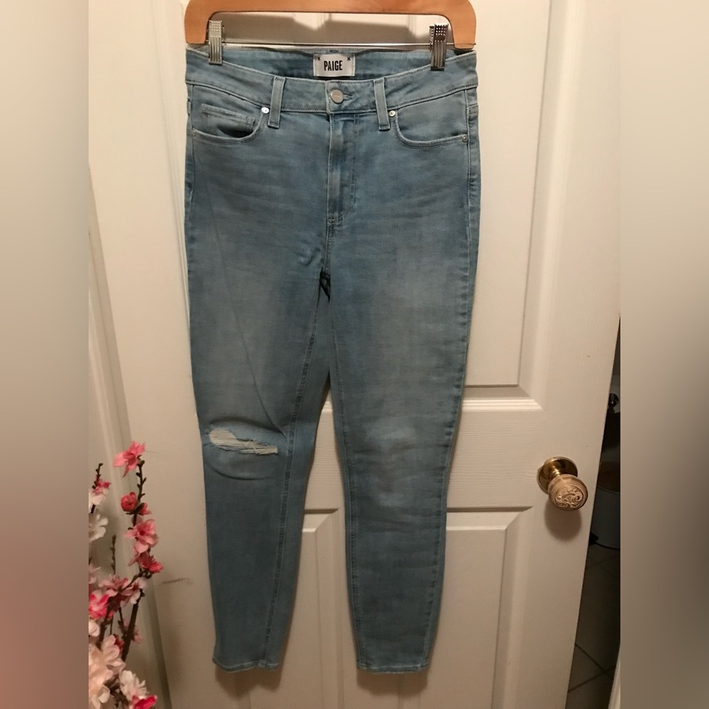 PAIGE Hoxton Ankle Distressed Skinny Jeans
